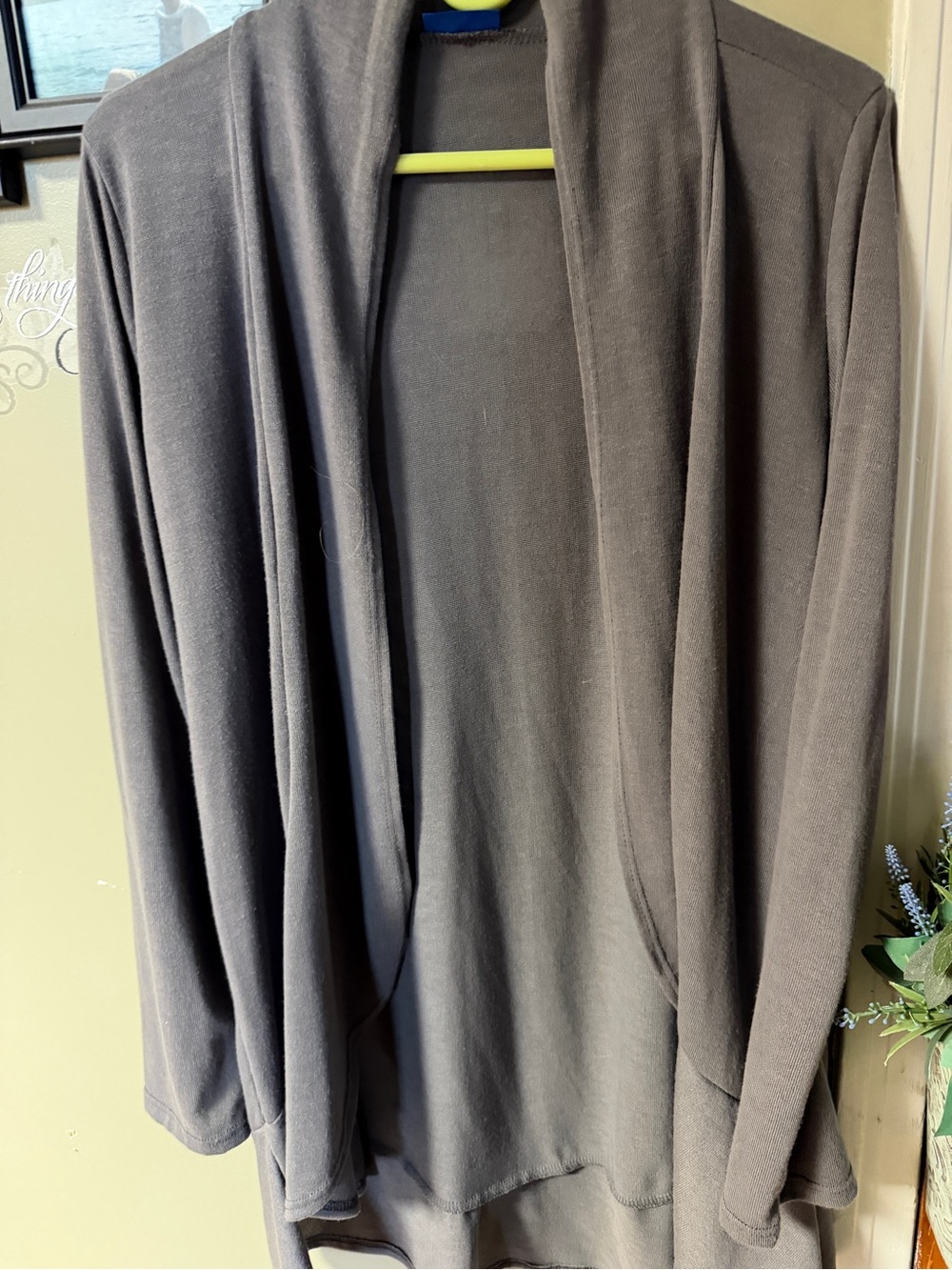 Women's Open-Front Shawl Collar Sweater Cardigan - Gray